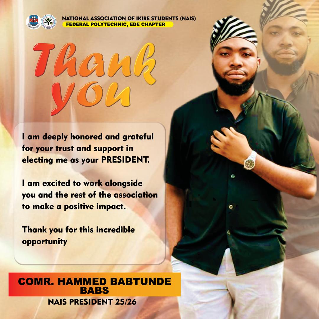 NANS Southwest Director of ICT Congratulates and Wishes the Newly Elected NAIS President, Ede Chapter 2025/2026 — Comr. Babs